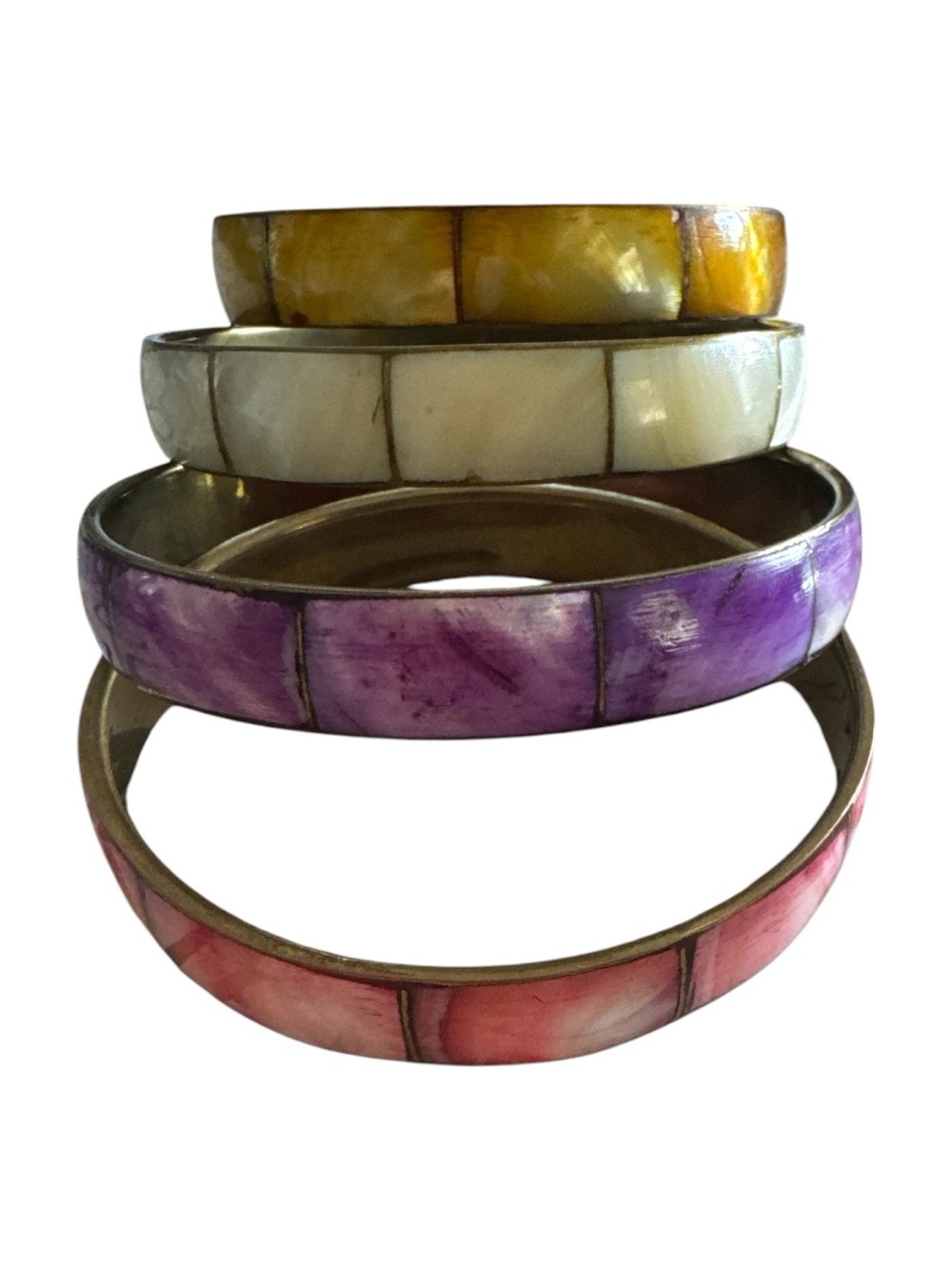 Vintage Mother Of Pearl Bangles Set of 4